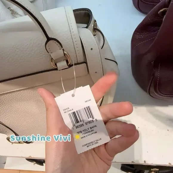 NWT Coach Hadley Backpack CBH09 Refined pebble leather Gold Chalk
